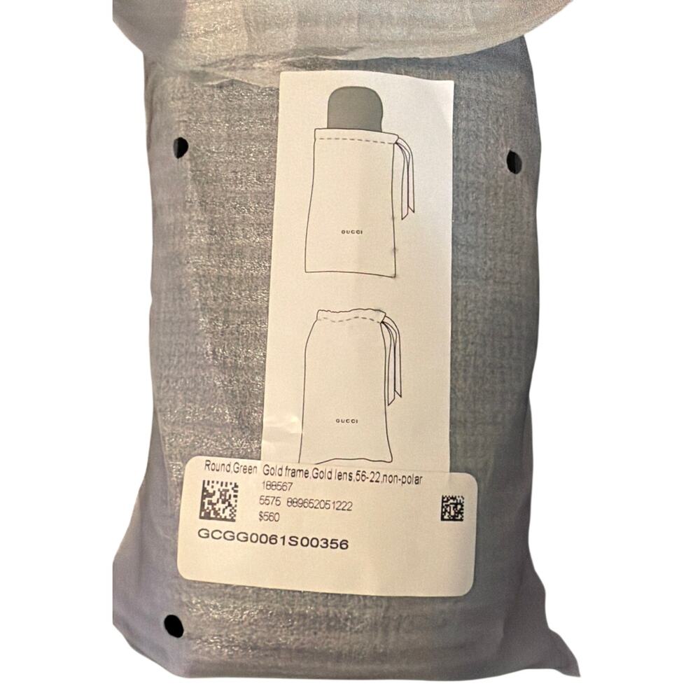 Gucci Red/Green Gradient Round Sunglasses, Gold Frame, NIB560 - Picture 9 of 9